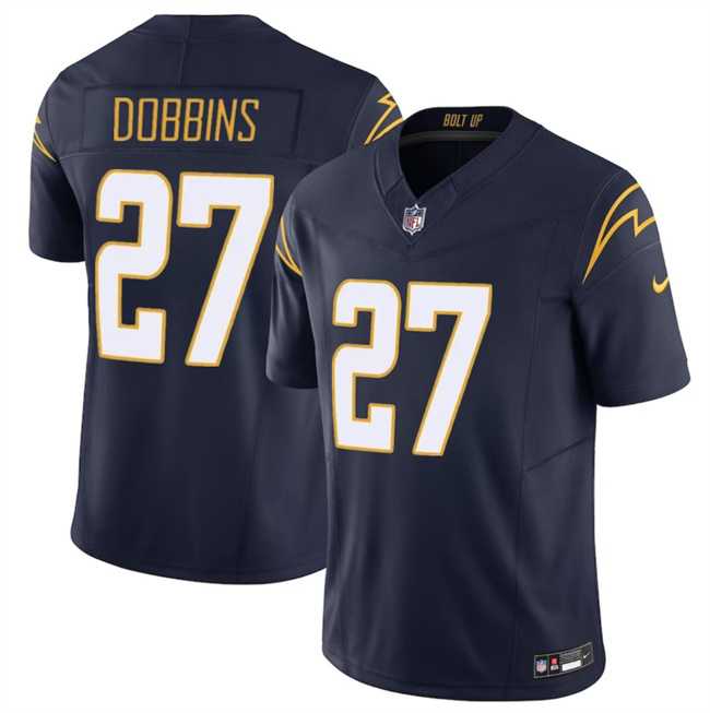 Men & Women & Youth Los Angeles Chargers #27 J.K. Dobbins Navy 2024 F.U.S.E Vapor Limited Stitched Jersey